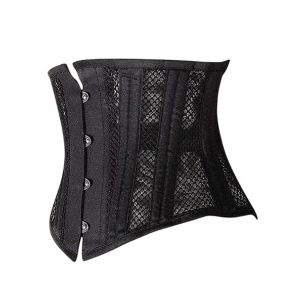 SHAPERX 26 Steel Bones Mesh Corset Breathable Waist Trainer Black XL